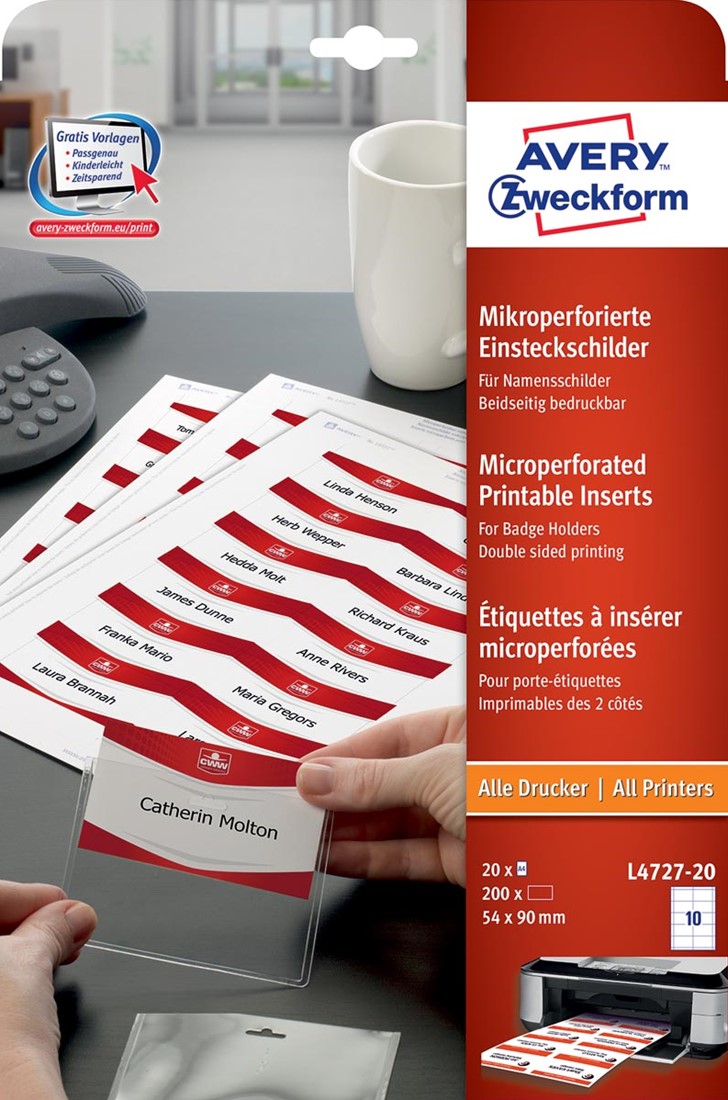 Avery badge ft 54 x 90 mm 200 stuks bij vindiq office