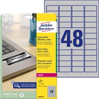 Avery ultra-sterke zilverkleurige etiketten ft 45,7 x 21,2 mm (b x h), 960 stuks, 48 per blad-2