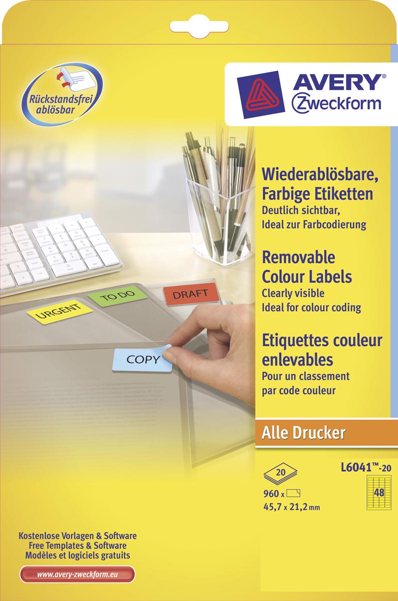 Avery Mini-etiketten geel