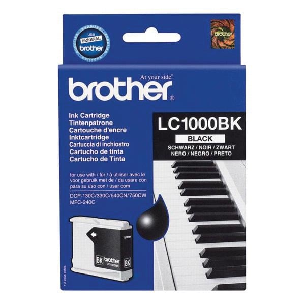 Brother inktcartridge, 500 pagina&apos;s, OEM LC-1000BK, zwart afbeelding