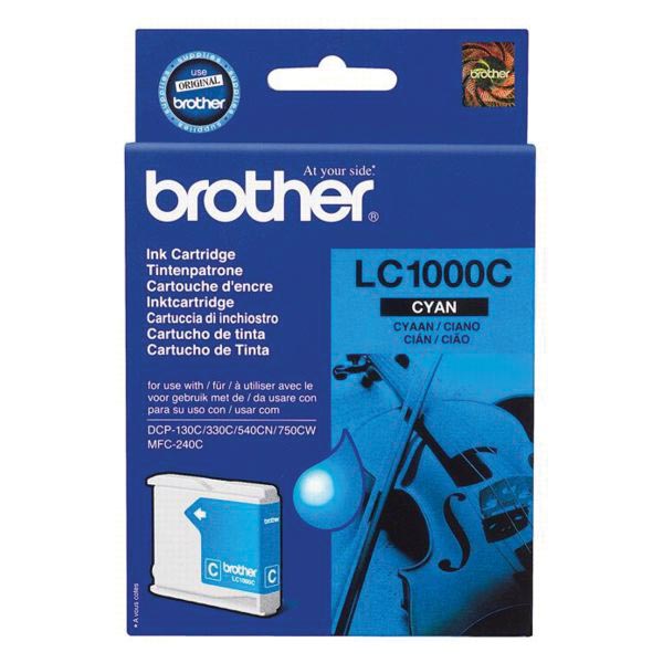 Brother inktcartridge, 400 pagina&apos;s, OEM LC-1000C, cyaan afbeelding