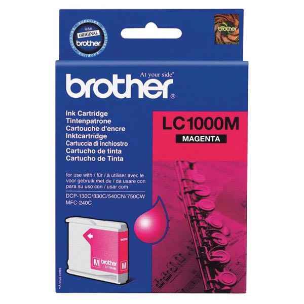 Brother inktcartridge, 400 pagina&apos;s, OEM LC-1000M, magenta afbeelding