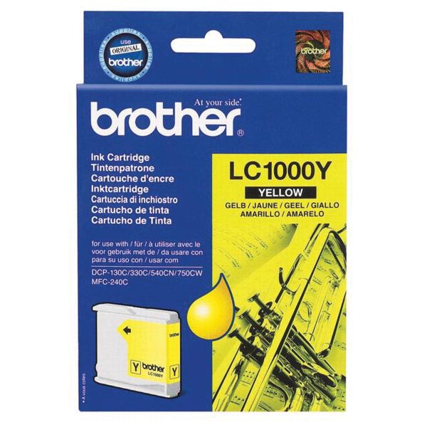 Brother inktcartridge, 400 pagina&apos;s, OEM LC-1000Y, geel afbeelding