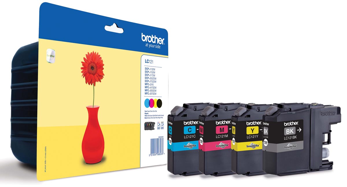 Brother inktcartridge, 300 pagina's, OEM LC-121VALBP, 4 kleuren Brother inktcartridge, 300 pagina's, OEM LC-121VALBP, 4 kleuren