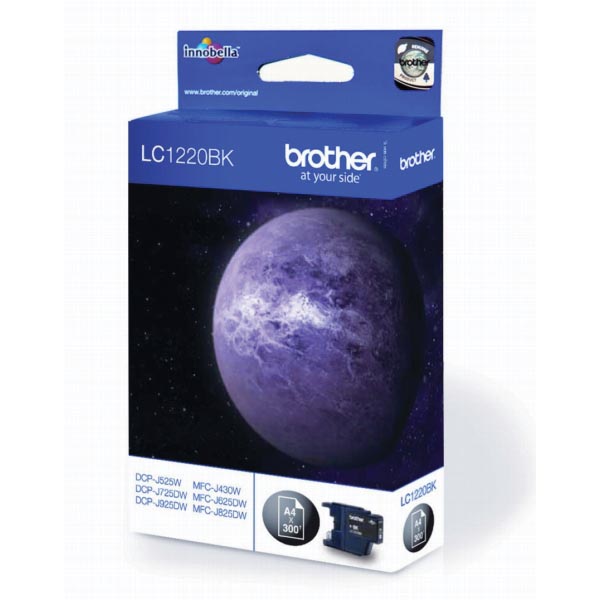 Brother inktcartridge, 300 pagina&apos;s, OEM LC-1220BK, zwart afbeelding