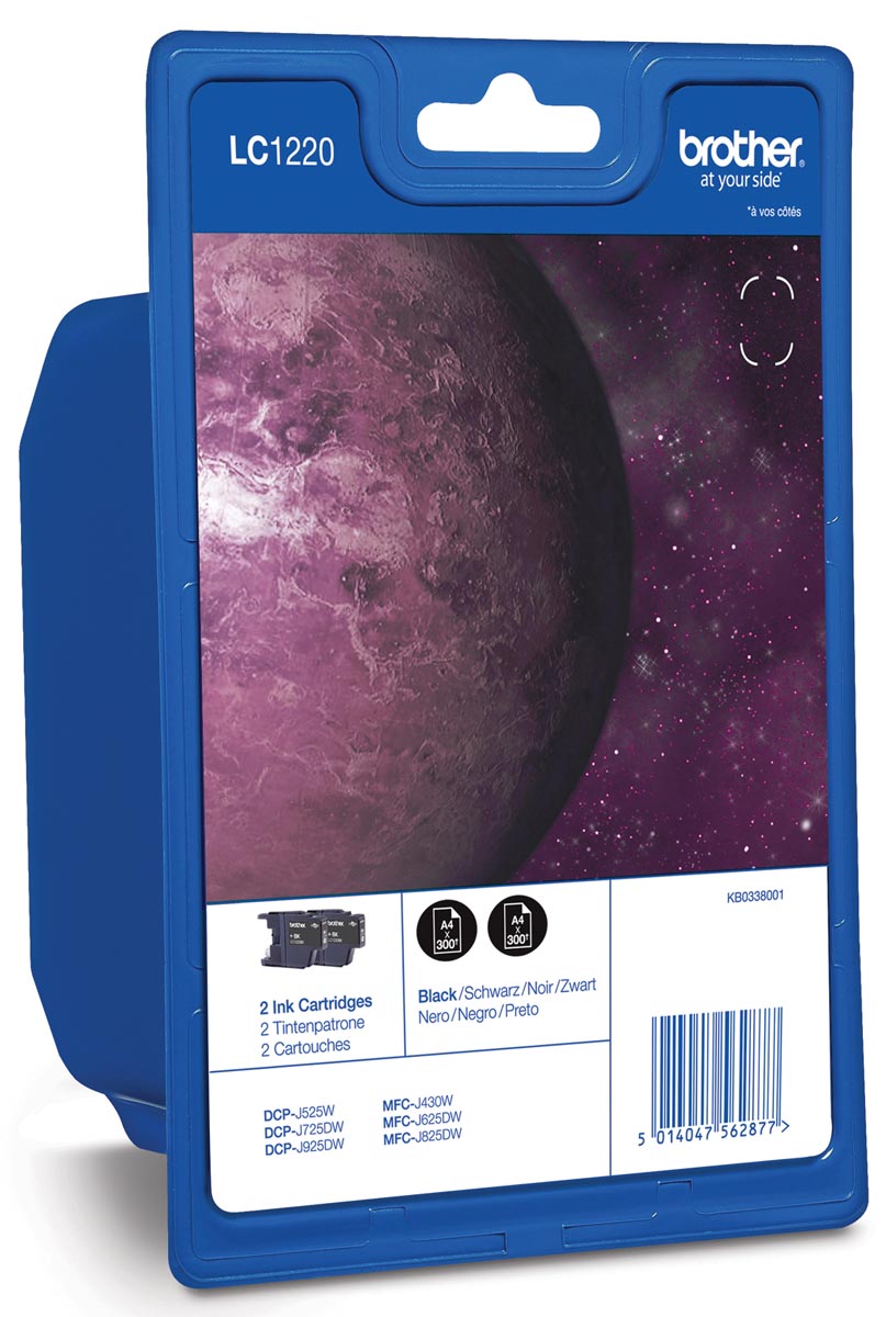 Brother Inktcartridge Zwart Twin Pack 300 Paginas Oem Lc 1220Bkbp2Dr huismerk kopen in de aanbieding
