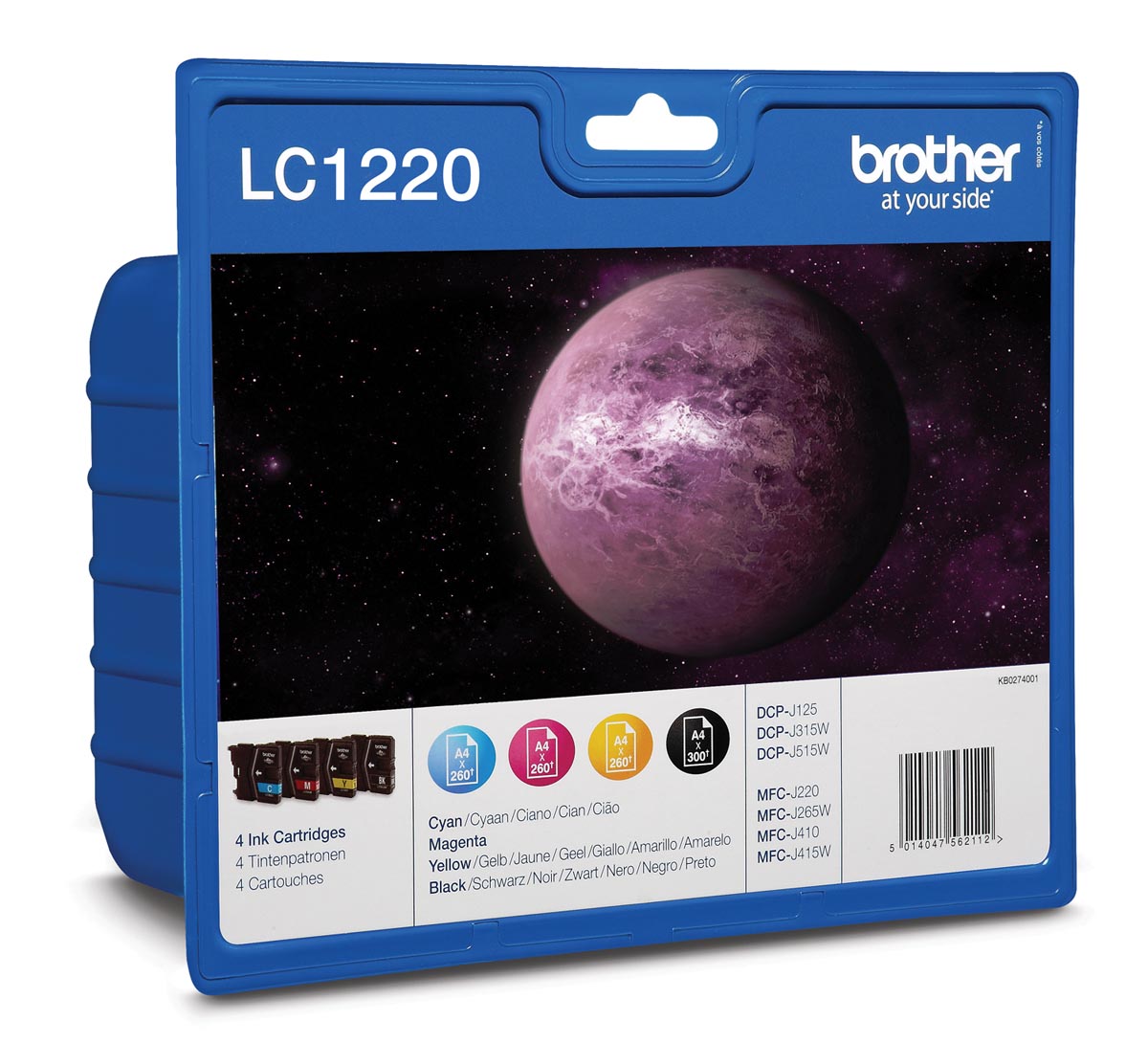 Brother inktcartridge, 300 pagina&apos;s, OEM LC-1220VALBP, 4 kleuren afbeelding