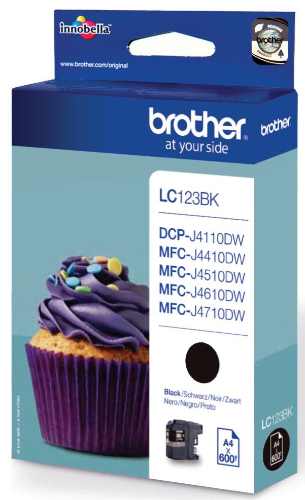 Brother inktcartridge, 600 pagina&apos;s, OEM LC-123BK, zwart afbeelding