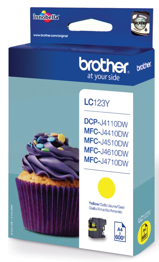 Brother inktcartridge, 600 pagina&apos;s, OEM LC-123Y, geel