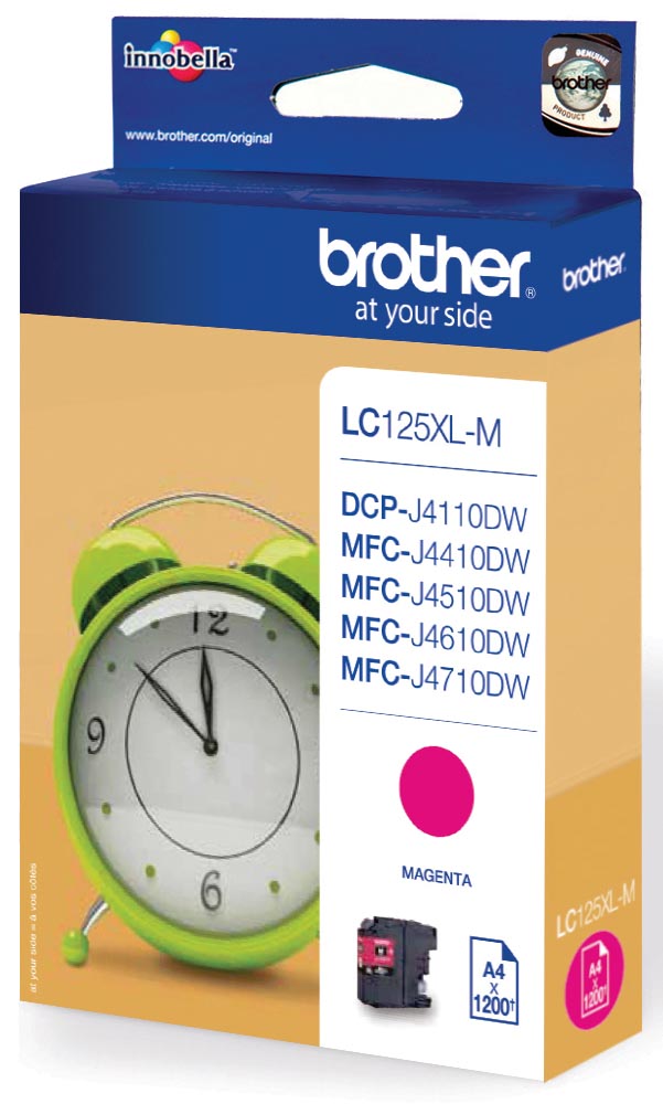 Brother inktcartridge, 1.200 pagina&apos;s, OEM LC-125XLM, magenta afbeelding