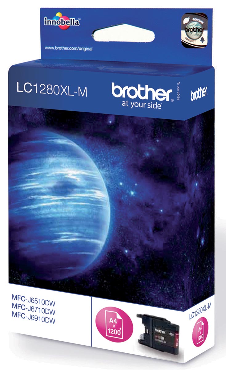 Brother inktcartridge, 1200 pagina&apos;s, OEM LC-1280XLM, magenta afbeelding