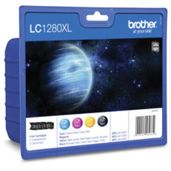 Brother inktcartridge, 1.200-2.400 pagina&apos;s, OEM LC-1280XLVALBPDR, 4 kleuren afbeelding