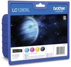 Brother cartouche d'encre, 1.200-2.400 pages, OEM LC-1280XLVALBPDR, 4 couleurs