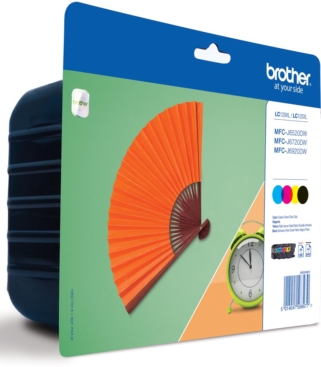 Brother inktcartridge, 2.400 pagina&apos;s, OEM LC-129XLVALBPDR, 4 kleuren afbeelding