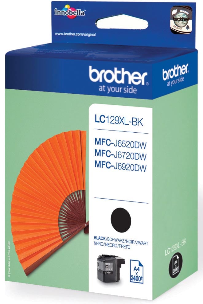 Brother inktcartridge, 2.400 pagina&apos;s, OEM LC-129XLBK, zwart afbeelding