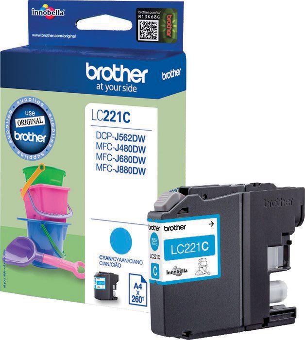 Brother inktcartridge, 260 pagina's, OEM LC-221CBP, cyaan Brother inktcartridge, 260 pagina's, OEM LC-221CBP, cyaan