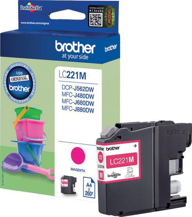 Brother inktcartridge, 260 pagina&apos;s, OEM LC-221MBP, magenta afbeelding