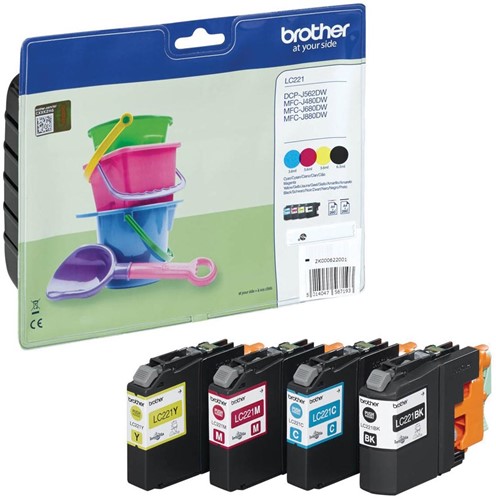Brother inktcartridge, 260 pagina's, OEM LC-221VALBP, 4 kleuren