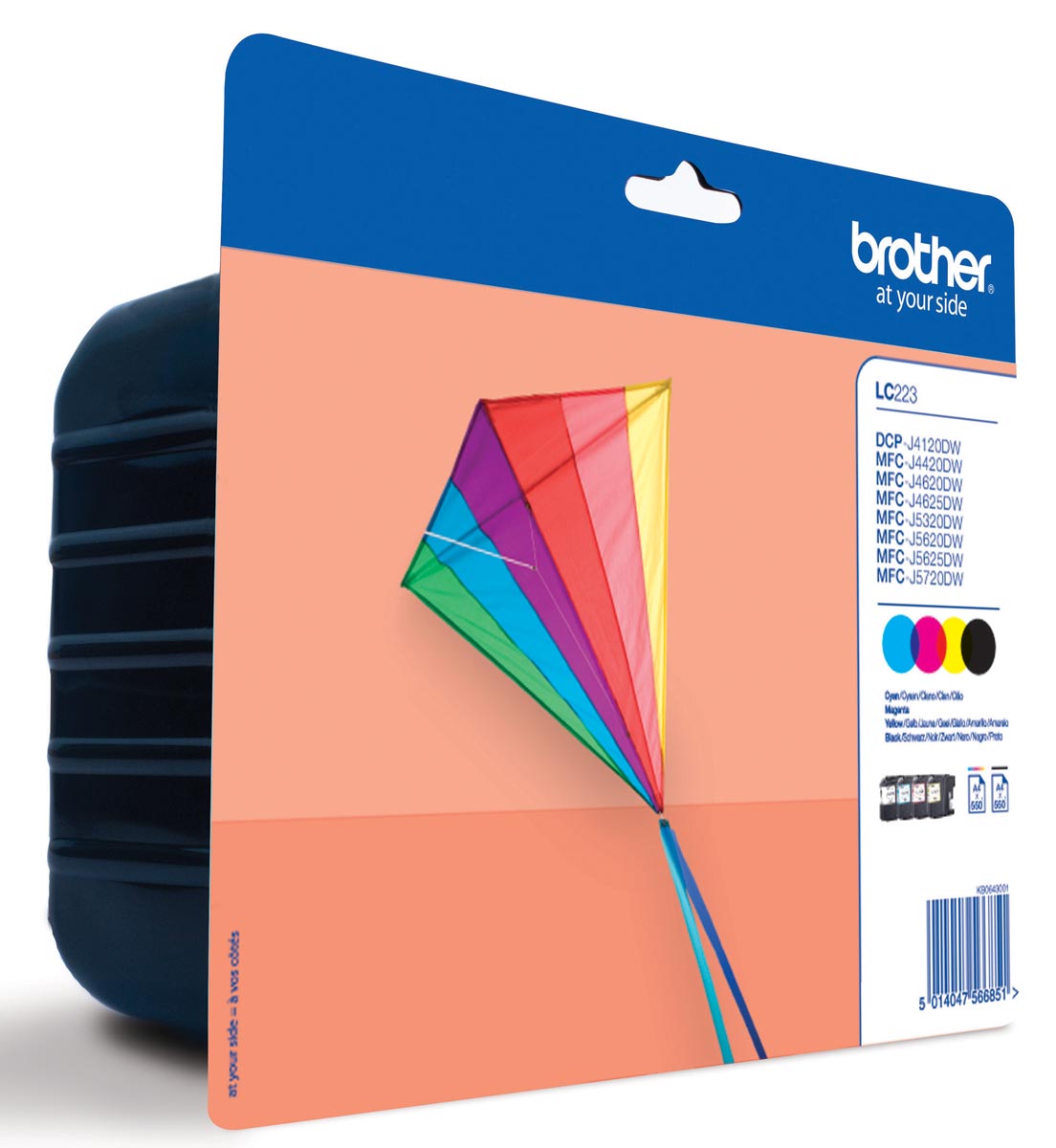 Brother inktcartridge, 600 pagina&apos;s, OEM LC-223VP, 4 kleuren afbeelding