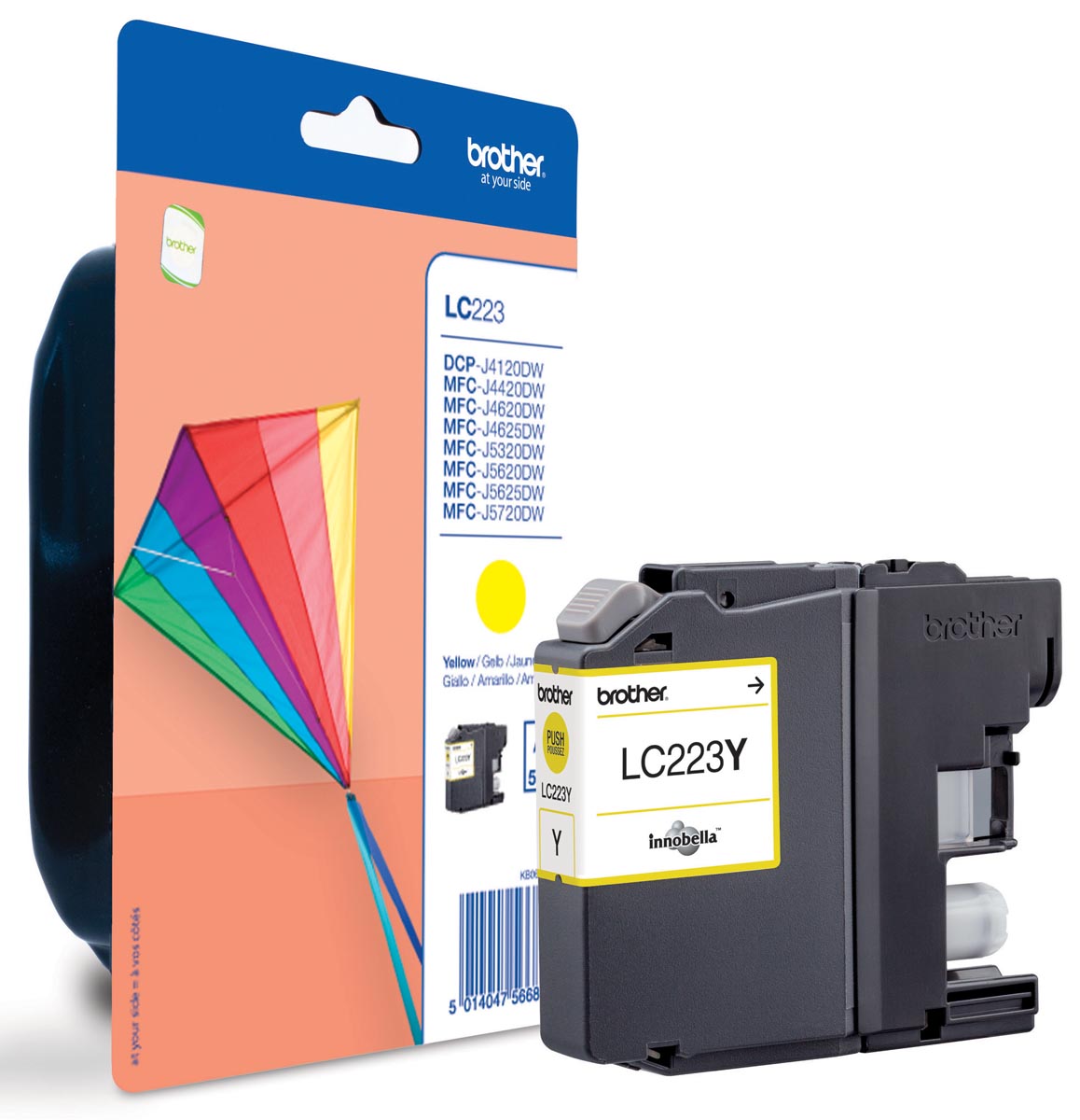 Brother inktcartridge, 600 pagina&apos;s, OEM LC-223Y, geel afbeelding