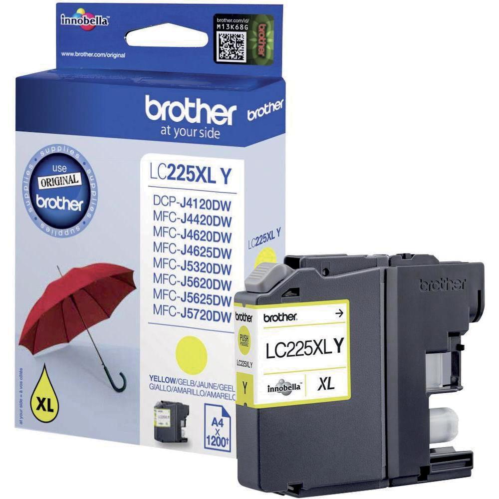 Brother inktcartridge, 1.200 pagina&apos;s, OEM LC-225XLY, geel afbeelding
