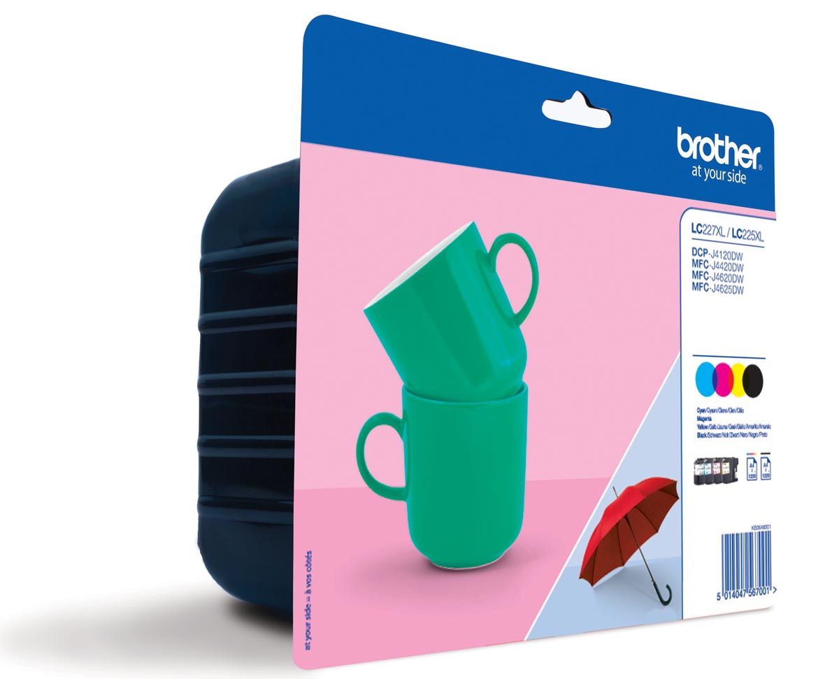 Brother inktcartridge, 1.200 pagina&apos;s, OEM LC-227XLVAL, 4 kleuren afbeelding