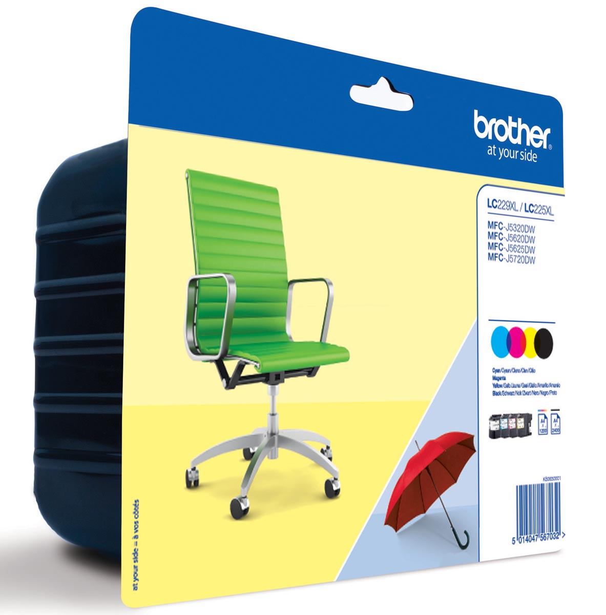 Brother inktcartridge, 2.400 pagina's, OEM LC-229XLVAL, 4 kleuren Brother inktcartridge, 2.400 pagina's, OEM LC-229XLVAL, 4 kleuren