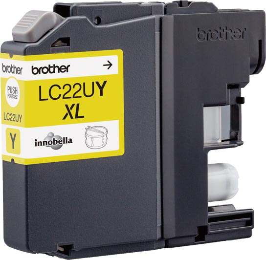 Brother inktcartridge, 1.200 pagina&apos;s, OEM LC-22UY, geel afbeelding