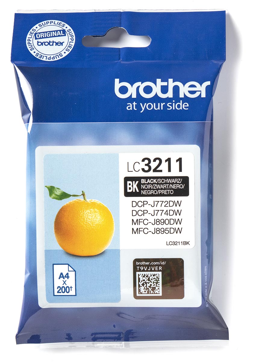 Brother inktcartridge, 200 pagina&apos;s, OEM LC-3211BK, zwart afbeelding