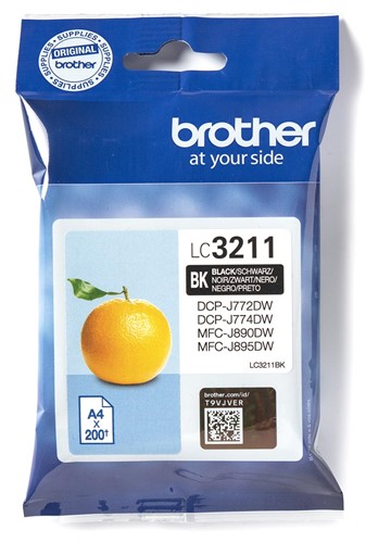 Brother inktcartridge, 200 pagina's, OEM LC-3211BK, zwart