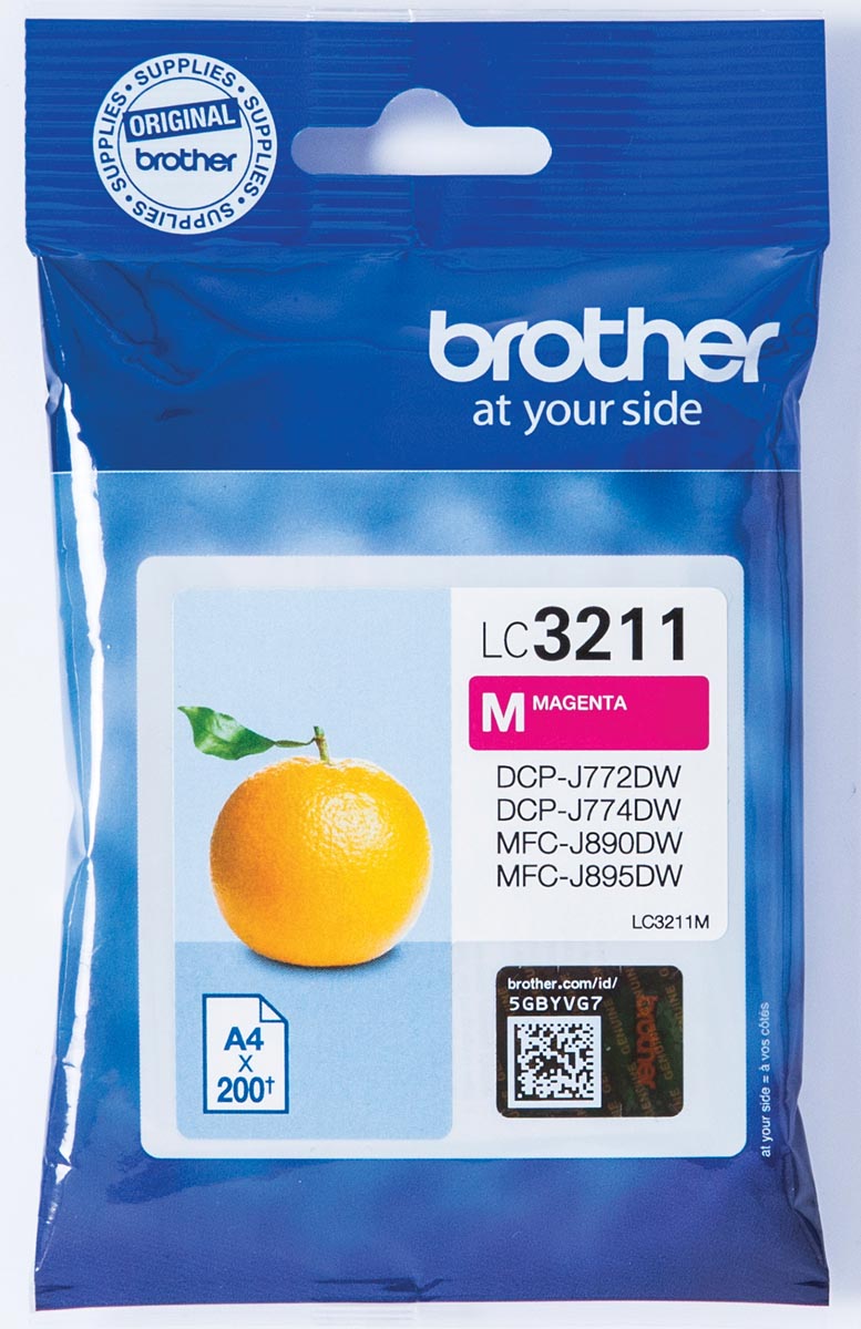 Brother inktcartridge, 200 pagina&apos;s, OEM LC-3211M, magenta afbeelding
