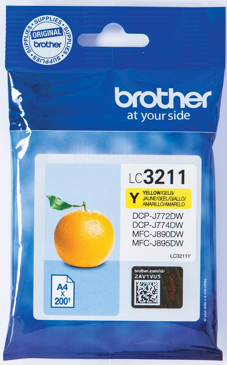 Brother inktcartridge, 200 pagina&apos;s, OEM LC-3211Y, geel afbeelding