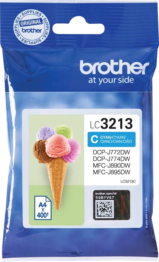 Brother inktcartridge, 400 pagina&apos;s, OEM LC-3213C, cyaan afbeelding