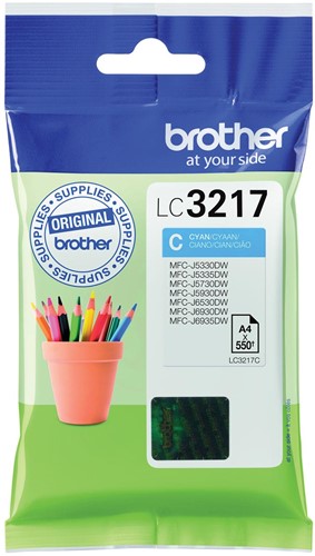 Brother inktcartridge, 550 pagina's, OEM LC-3217C, cyaan