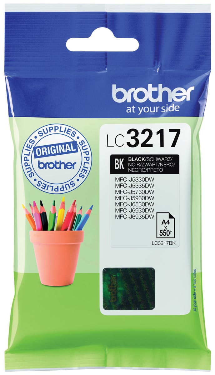 Brother inktcartridge, 550 pagina&apos;s, OEM LC-3217BK, zwart afbeelding