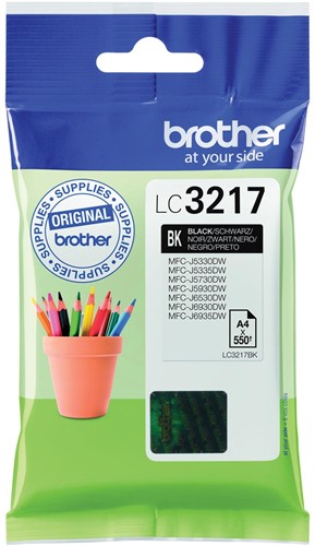 Brother inktcartridge, 550 pagina's, OEM LC-3217BK, zwart