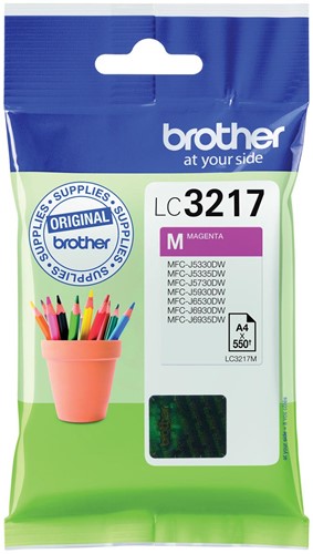 Brother inktcartridge, 550 pagina's, OEM LC-3217M, magenta