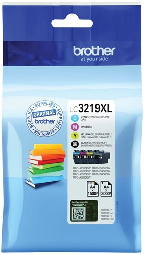 Brother inktcartridge, 1.500 - 3.000 pagina's, OEM LC-3219XLVAL, 4 kleuren