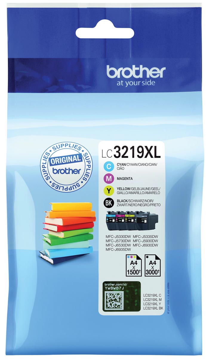 Brother inktcartridge, 1.500 - 3.000 pagina&apos;s, OEM LC-3219XLVAL, 4 kleuren afbeelding