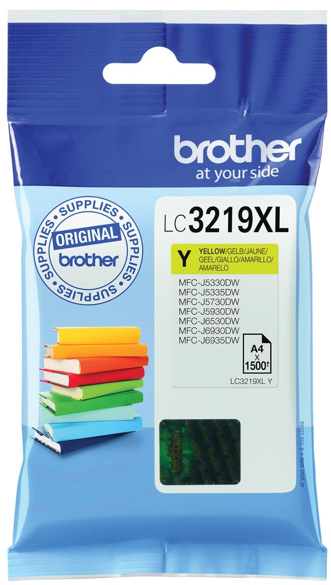 Brother inktcartridge, 1.500 pagina&apos;s, OEM LC-3219XLY, geel afbeelding