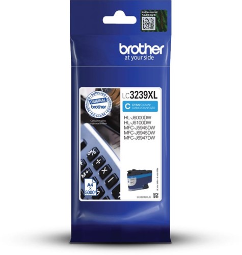 Brother inktcartridge, 5.000 pagina's, OEM LC-3239XLC, cyaan