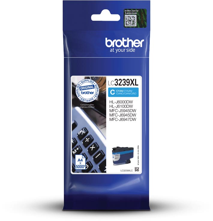 Brother inktcartridge, 5.000 pagina&apos;s, OEM LC-3239XLC, cyaan afbeelding
