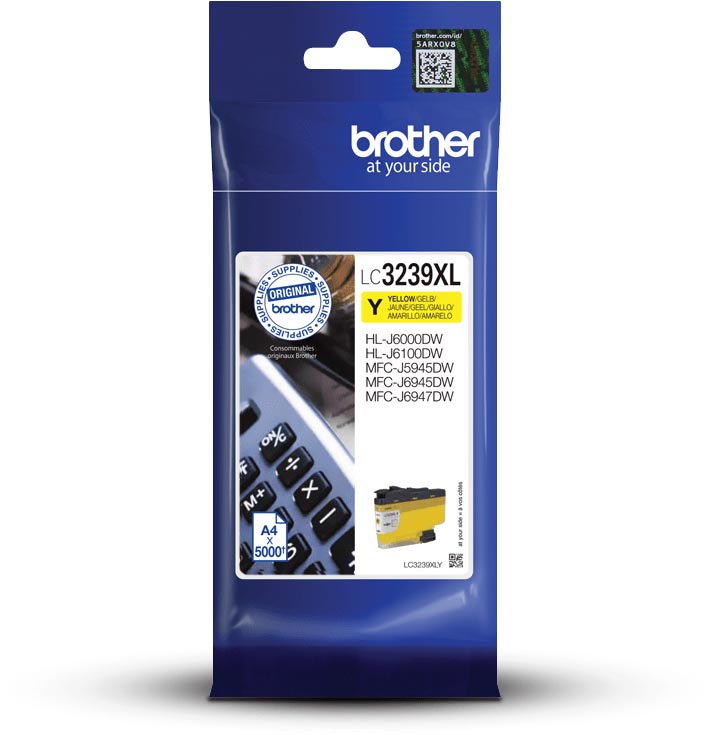 Brother inktcartridge, 5.000 pagina&apos;s, OEM LC-3239XLY, geel afbeelding