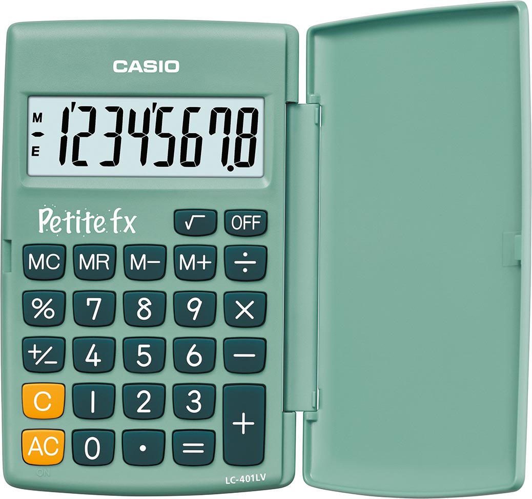 Casio zakrekenmachine Petite FX, groen afbeelding