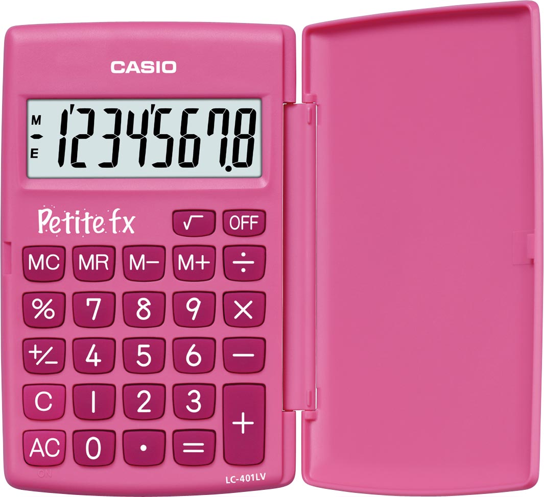 Casio zakrekenmachine Petite FX roze