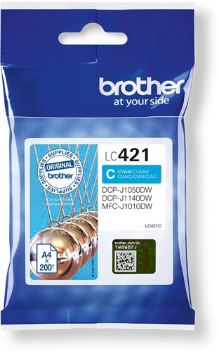 Brother inktcartridge,  200 pagina's, OEM LC-421C, cyaan