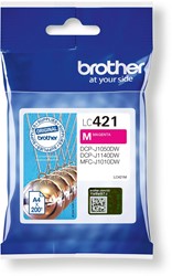 Brother cartouche d'encre,  200 pages, OEM LC-421M, magenta