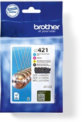 Brother cartouche d'encre,  200 pages, OEM LC-421VAL, 4 couleurs