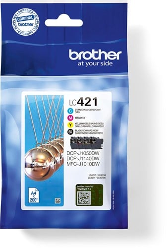 Brother inktcartridge,  200 pagina's, OEM LC-421VAL, 4 kleuren
