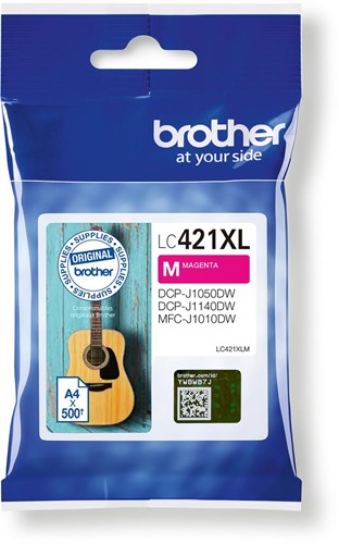 Brother cartouche d'encre,  500 pages, OEM LC-421XLM, magenta
